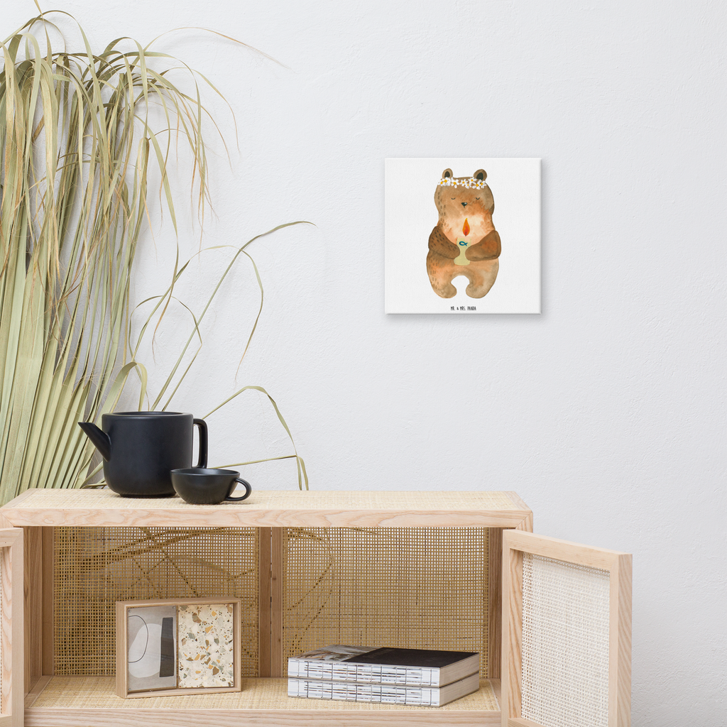 Leinwand Bild Kommunion-Bär Leinwand, Bild, Kunstdruck, Wanddeko, Dekoration, Bär, Teddy, Teddybär, Kommunion, Gottes Segen, Taufkerze, katholisch
