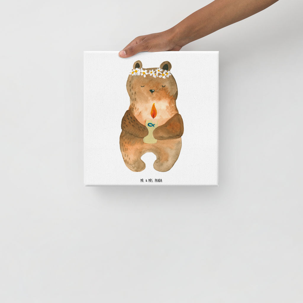 Leinwand Bild Kommunion-Bär Leinwand, Bild, Kunstdruck, Wanddeko, Dekoration, Bär, Teddy, Teddybär, Kommunion, Gottes Segen, Taufkerze, katholisch