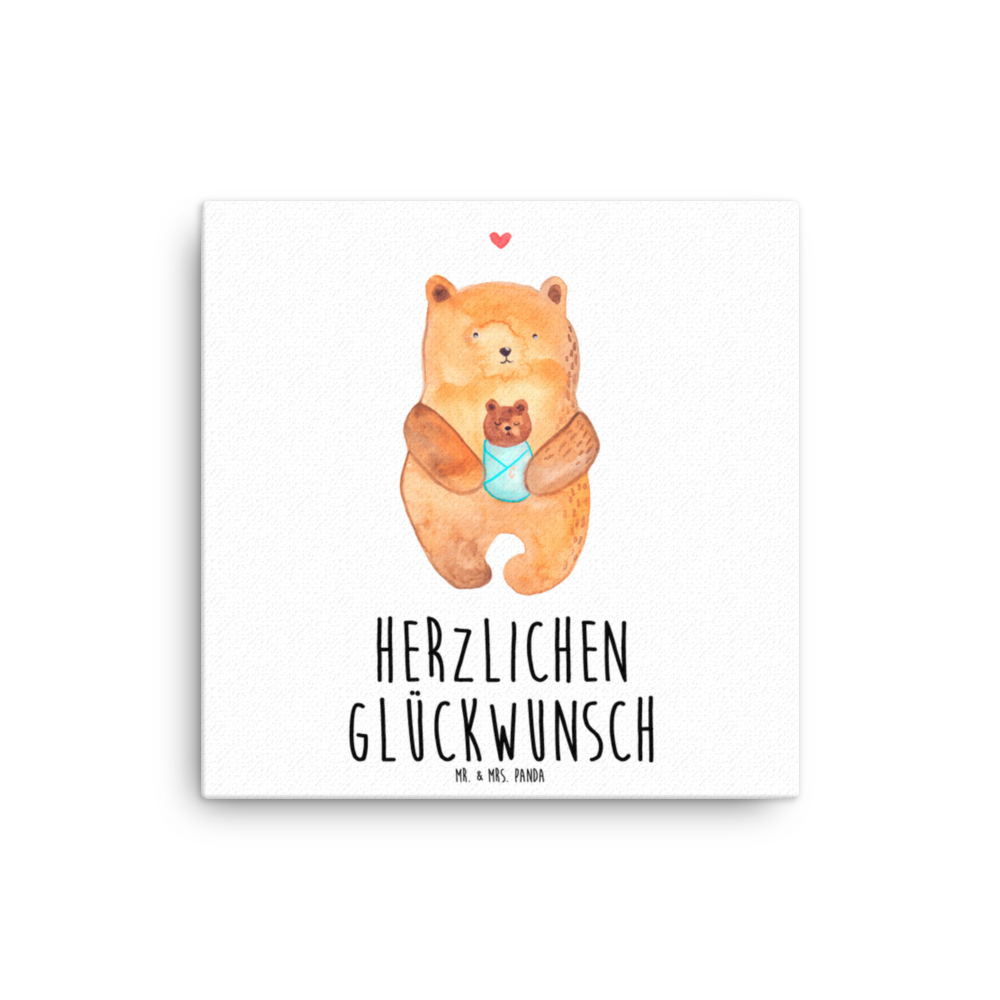 Leinwand Bild Bär mit Baby Leinwand, Bild, Kunstdruck, Wanddeko, Dekoration, Bär, Teddy, Teddybär, Eltern, Mutter, Baby, Taufe, Geburt, Nichte, Neffe, Enkel, Enkelin, Täufling, Geburtstag, Glückwunsch