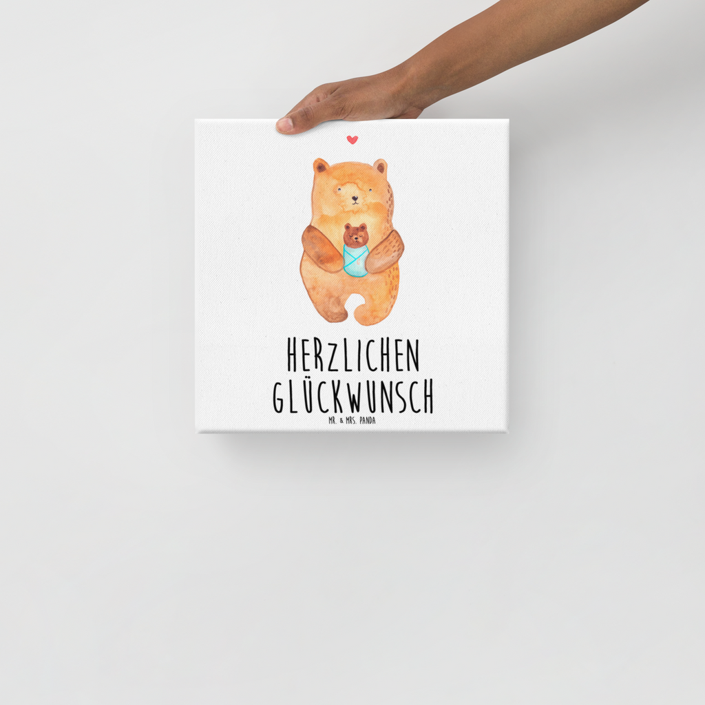 Leinwand Bild Bär mit Baby Leinwand, Bild, Kunstdruck, Wanddeko, Dekoration, Bär, Teddy, Teddybär, Eltern, Mutter, Baby, Taufe, Geburt, Nichte, Neffe, Enkel, Enkelin, Täufling, Geburtstag, Glückwunsch