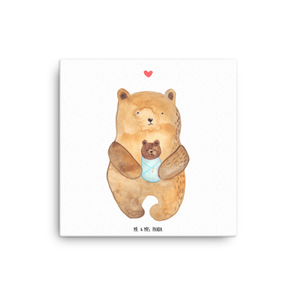 Leinwand Bild Bär mit Baby Leinwand, Bild, Kunstdruck, Wanddeko, Dekoration, Bär, Teddy, Teddybär, Eltern, Mutter, Baby, Taufe, Geburt, Nichte, Neffe, Enkel, Enkelin, Täufling, Geburtstag, Glückwunsch