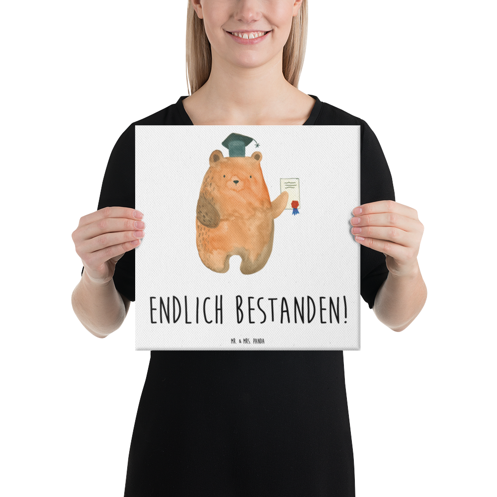 Leinwand Bild Prüfungsbär Leinwand, Bild, Kunstdruck, Wanddeko, Dekoration, Bär, Teddy, Teddybär, Abitur, Prüfungen, Prüfung bestanden, Abschluss, Zeugnis, Abschlusszeugnis