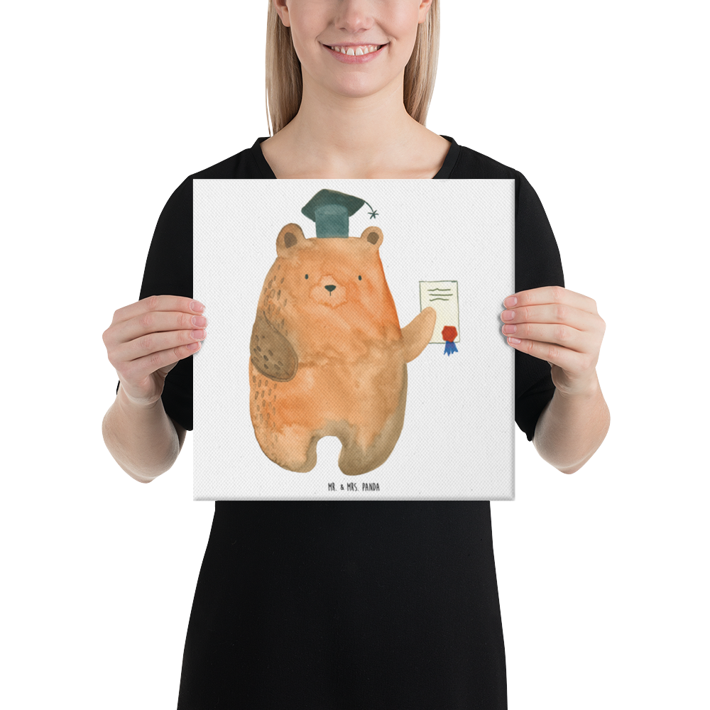 Leinwand Bild Prüfungsbär Leinwand, Bild, Kunstdruck, Wanddeko, Dekoration, Bär, Teddy, Teddybär, Abitur, Prüfungen, Prüfung bestanden, Abschluss, Zeugnis, Abschlusszeugnis