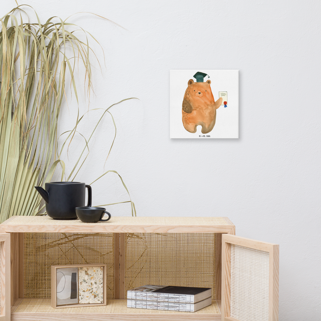 Leinwand Bild Prüfungsbär Leinwand, Bild, Kunstdruck, Wanddeko, Dekoration, Bär, Teddy, Teddybär, Abitur, Prüfungen, Prüfung bestanden, Abschluss, Zeugnis, Abschlusszeugnis
