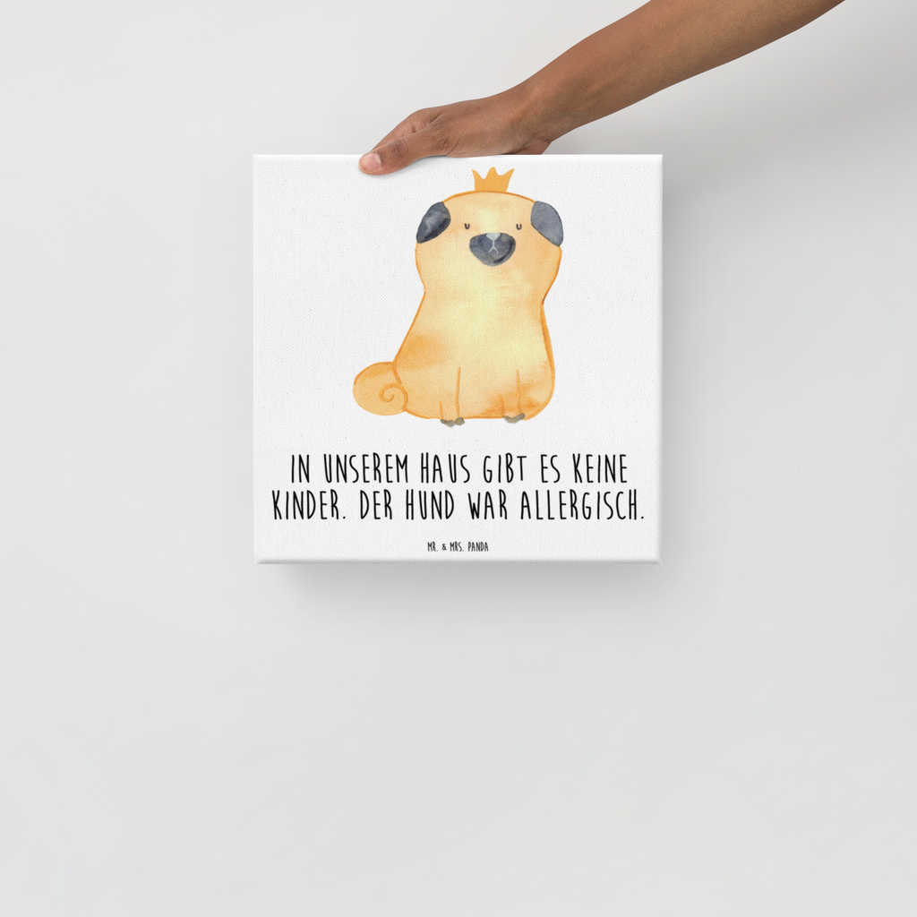 Leinwand Bild Mops Krone Leinwand, Bild, Kunstdruck, Wanddeko, Dekoration, Hund, Hundemotiv, Haustier, Hunderasse, Tierliebhaber, Hundebesitzer, Sprüche, Mops, allergisch, kinderlos, Hausregel, Hundebesitzer. Spruch, lustig