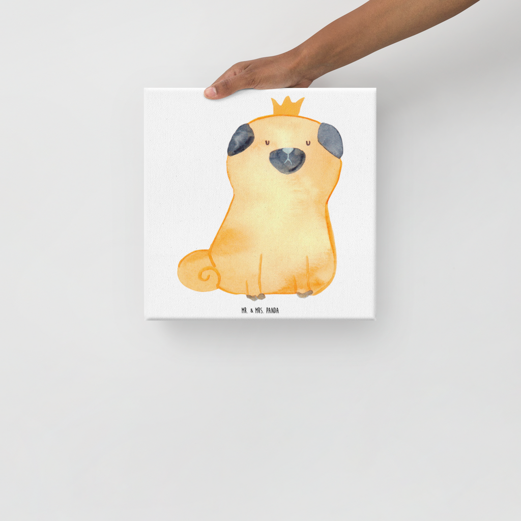 Leinwand Bild Mops Krone Leinwand, Bild, Kunstdruck, Wanddeko, Dekoration, Hund, Hundemotiv, Haustier, Hunderasse, Tierliebhaber, Hundebesitzer, Sprüche, Mops, allergisch, kinderlos, Hausregel, Hundebesitzer. Spruch, lustig