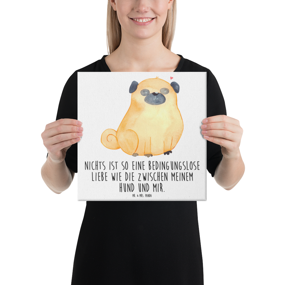 Leinwand Bild Mops Leinwand, Bild, Kunstdruck, Wanddeko, Dekoration, Hund, Hundemotiv, Haustier, Hunderasse, Tierliebhaber, Hundebesitzer, Sprüche, Mops, Liebe, Hundeliebe
