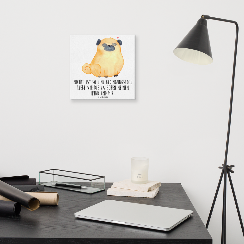 Leinwand Bild Mops Leinwand, Bild, Kunstdruck, Wanddeko, Dekoration, Hund, Hundemotiv, Haustier, Hunderasse, Tierliebhaber, Hundebesitzer, Sprüche, Mops, Liebe, Hundeliebe