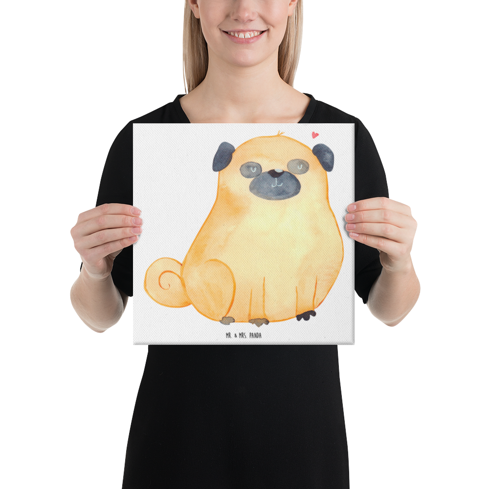 Leinwand Bild Mops Leinwand, Bild, Kunstdruck, Wanddeko, Dekoration, Hund, Hundemotiv, Haustier, Hunderasse, Tierliebhaber, Hundebesitzer, Sprüche, Mops, Liebe, Hundeliebe