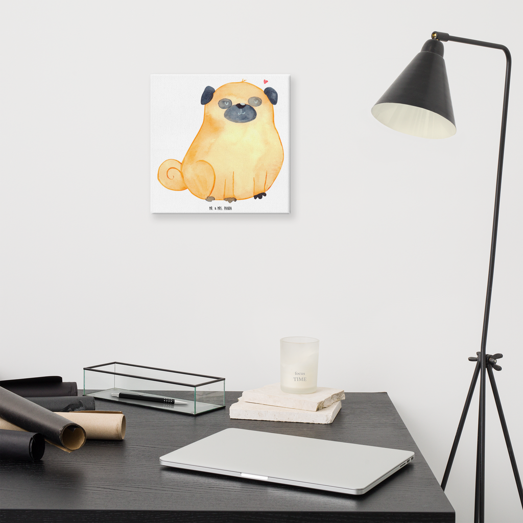 Leinwand Bild Mops Leinwand, Bild, Kunstdruck, Wanddeko, Dekoration, Hund, Hundemotiv, Haustier, Hunderasse, Tierliebhaber, Hundebesitzer, Sprüche, Mops, Liebe, Hundeliebe