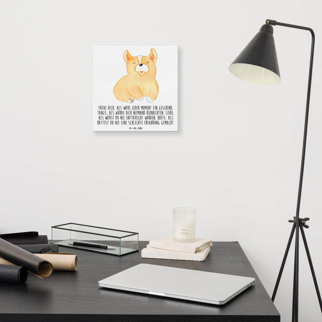 Leinwand Bild Corgie Leinwand, Bild, Kunstdruck, Wanddeko, Dekoration, Hund, Hundemotiv, Haustier, Hunderasse, Tierliebhaber, Hundebesitzer, Sprüche, Corgie, Welsh Corgie Pembroke, britisch, Motivation, Spruch, Hundespruch, Lebensfreude