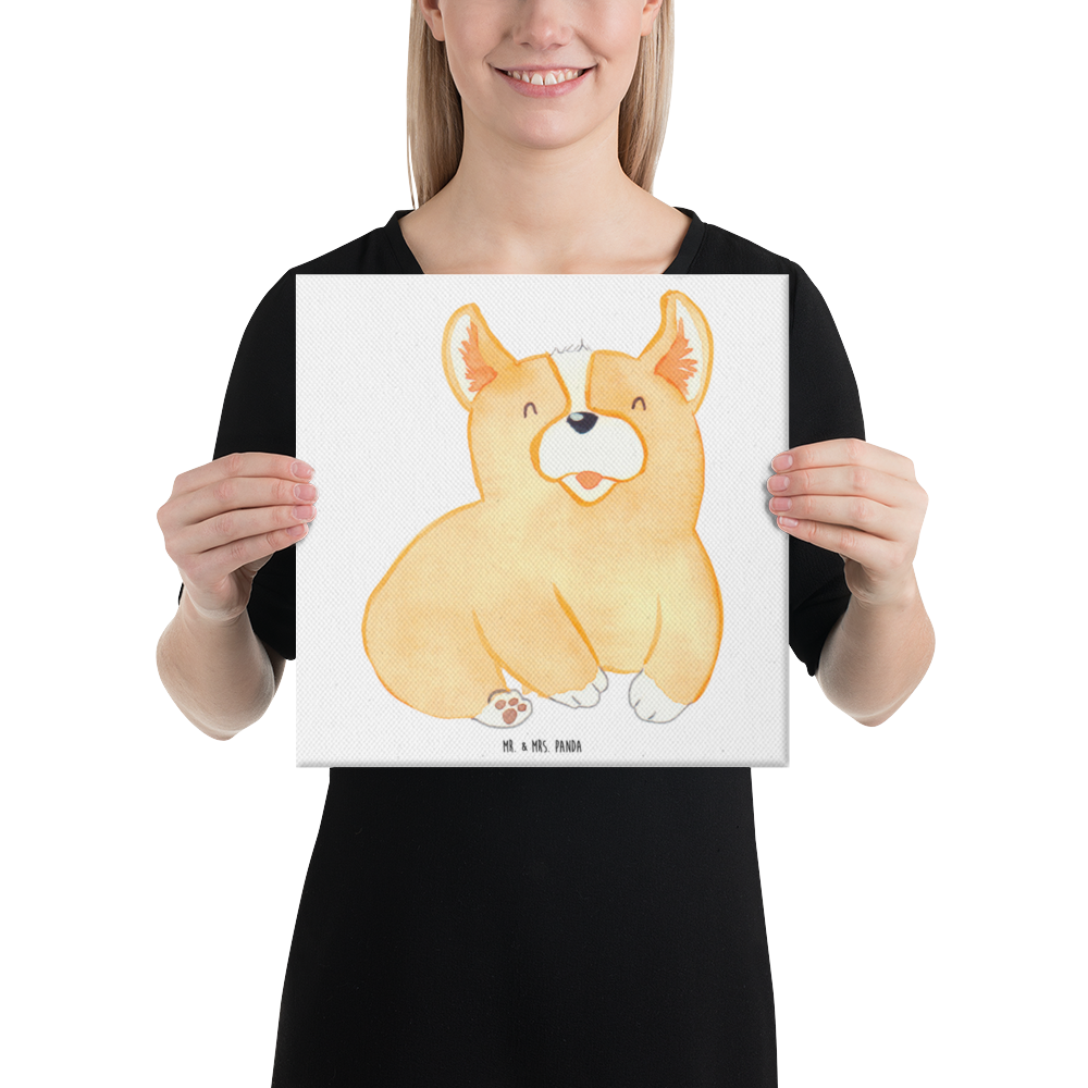 Leinwand Bild Corgie Leinwand, Bild, Kunstdruck, Wanddeko, Dekoration, Hund, Hundemotiv, Haustier, Hunderasse, Tierliebhaber, Hundebesitzer, Sprüche, Corgie, Welsh Corgie Pembroke, britisch, Motivation, Spruch, Hundespruch, Lebensfreude