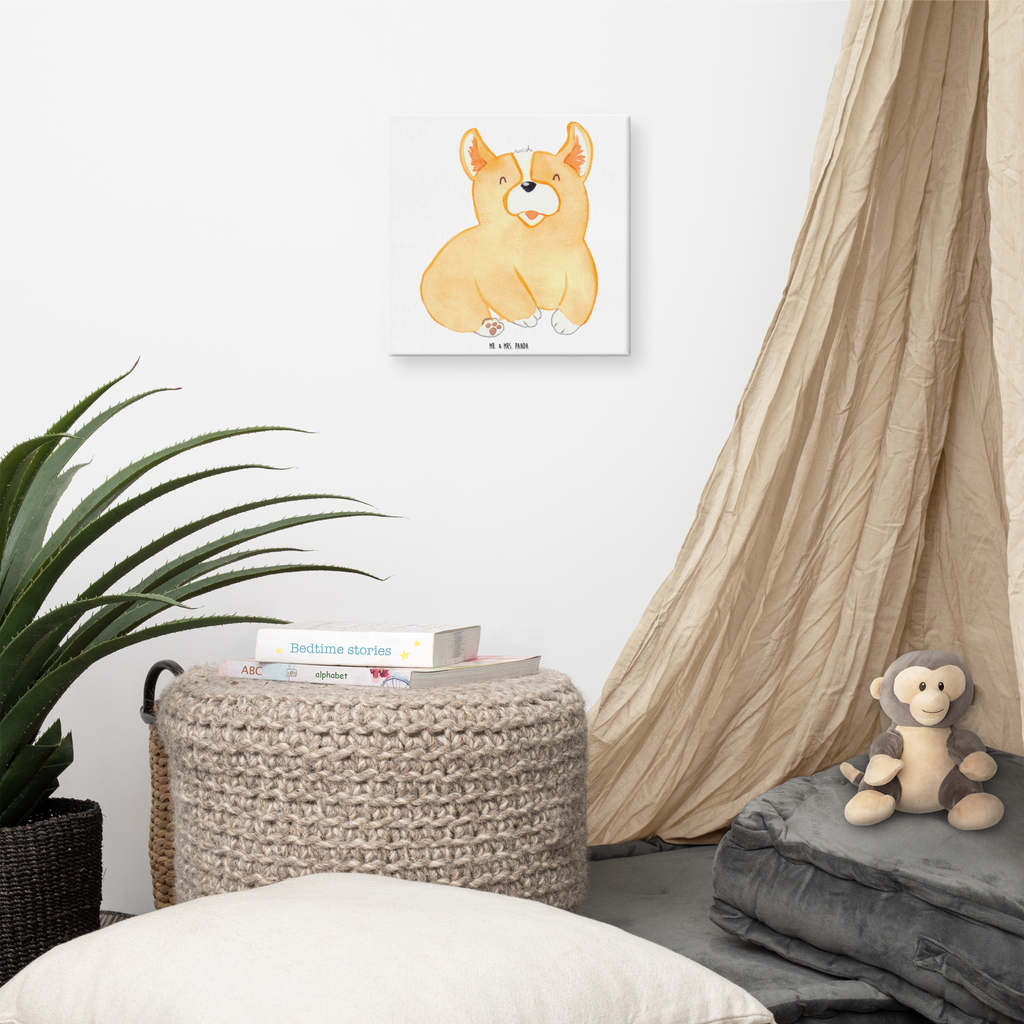Leinwand Bild Corgie Leinwand, Bild, Kunstdruck, Wanddeko, Dekoration, Hund, Hundemotiv, Haustier, Hunderasse, Tierliebhaber, Hundebesitzer, Sprüche, Corgie, Welsh Corgie Pembroke, britisch, Motivation, Spruch, Hundespruch, Lebensfreude