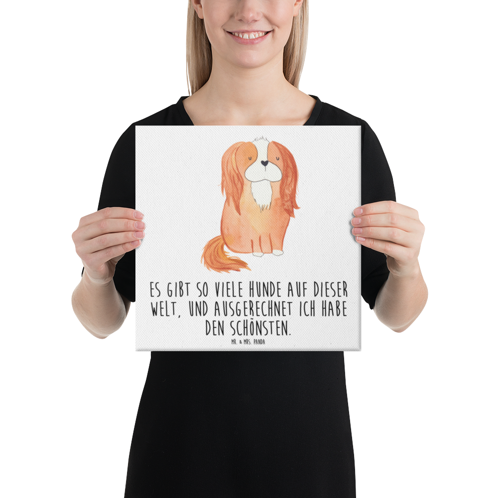 Leinwand Bild Cavalier King Charles Spaniel Leinwand, Bild, Kunstdruck, Wanddeko, Dekoration, Hund, Hundemotiv, Haustier, Hunderasse, Tierliebhaber, Hundebesitzer, Sprüche, Cavalier King Charles Spaniel, Cockerspaniel, Spaniel, Spruch, schönster Hund