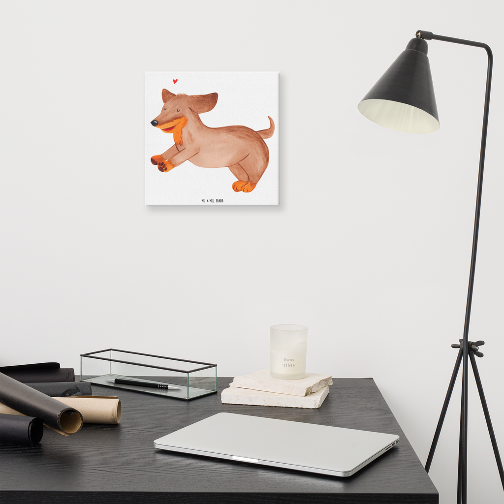 Leinwand Bild Hund Dackel fröhlich Leinwand, Bild, Kunstdruck, Wanddeko, Dekoration, Hund, Hundemotiv, Haustier, Hunderasse, Tierliebhaber, Hundebesitzer, Sprüche, Hunde, Dackel, Dachshund, happy dog