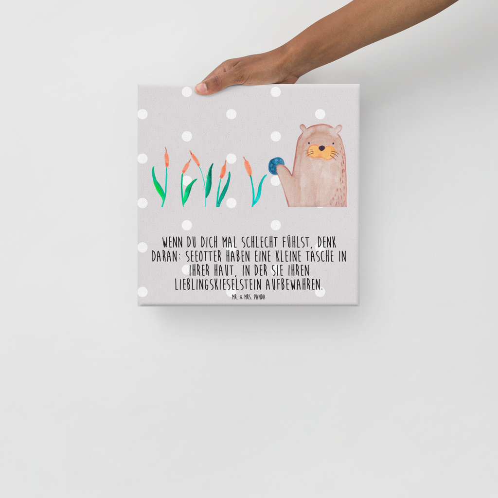 Leinwand Bild Otter mit Stein Leinwand, Bild, Kunstdruck, Wanddeko, Dekoration, Otter, Fischotter, Seeotter, Otter Seeotter See Otter