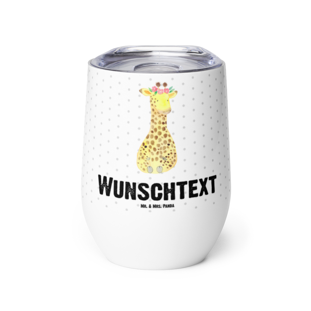 Personalisierter Weinbecher Giraffe Blumenkranz Personalisierter Weinbecher, Personalisierter Glühwein Becher, Heißgetränke, Personalisierter Trinkbecher, Personalisierter Weinkelch, Personalisiertes Weingläser, hochwertiger Weinbecher, Weinbecher Reisen, Weinbecher unterwegs, Personalisertes Sommerglas, mit Namen, Wunschtext, Personalisierung, selbst bedrucken, Personalisiertes Weinglas, Afrika, Wildtiere, Giraffe, Blumenkranz, Abenteurer, Selbstliebe, Freundin