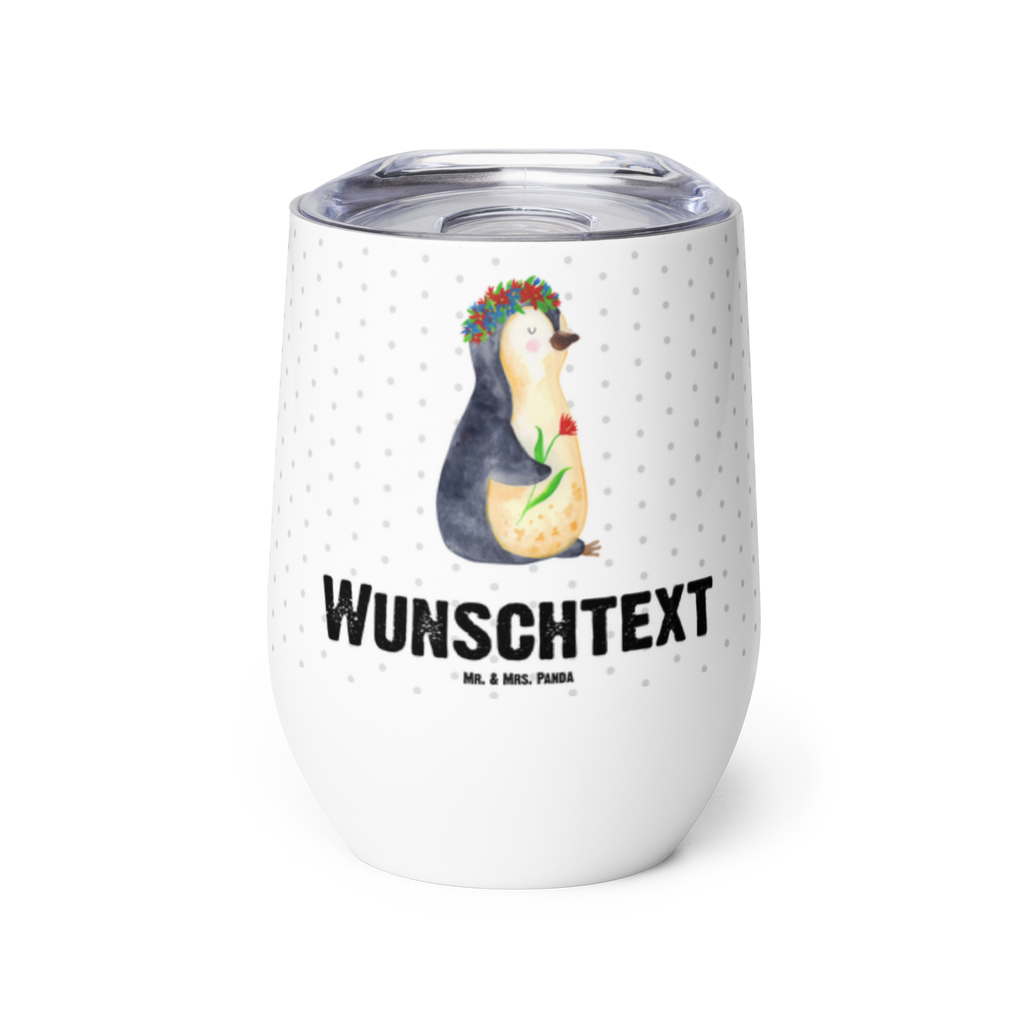 Personalisierter Weinbecher Pinguin Blumenkranz Personalisierter Weinbecher, Personalisierter Glühwein Becher, Heißgetränke, Personalisierter Trinkbecher, Personalisierter Weinkelch, Personalisiertes Weingläser, hochwertiger Weinbecher, Weinbecher Reisen, Weinbecher unterwegs, Personalisertes Sommerglas, mit Namen, Wunschtext, Personalisierung, selbst bedrucken, Personalisiertes Weinglas, Pinguin, Pinguine, Blumenkranz, Universum, Leben, Wünsche, Ziele, Lebensziele, Motivation, Lebenslust, Liebeskummer, Geschenkidee