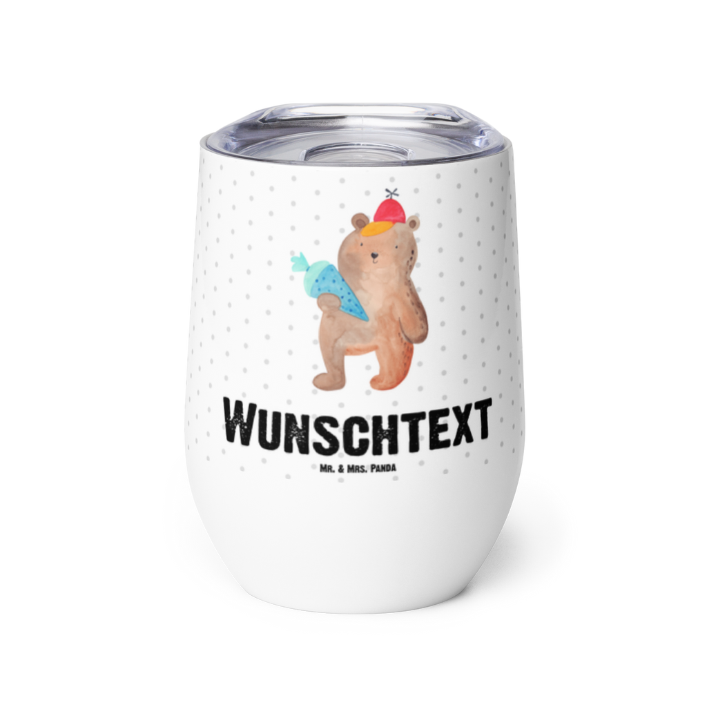 Personalisierter Weinbecher Bär mit Schultüte Personalisierter Weinbecher, Personalisierter Glühwein Becher, Heißgetränke, Personalisierter Trinkbecher, Personalisierter Weinkelch, Personalisiertes Weingläser, hochwertiger Weinbecher, Weinbecher Reisen, Weinbecher unterwegs, Personalisertes Sommerglas, mit Namen, Wunschtext, Personalisierung, selbst bedrucken, Personalisiertes Weinglas, Bär, Teddy, Teddybär, Bär Motiv, Schultüte, Erster Schultag Geschenk, Einschulung Geschenk, Schule Geschenk, Grundschule, Schulanfang, Schulbeginn