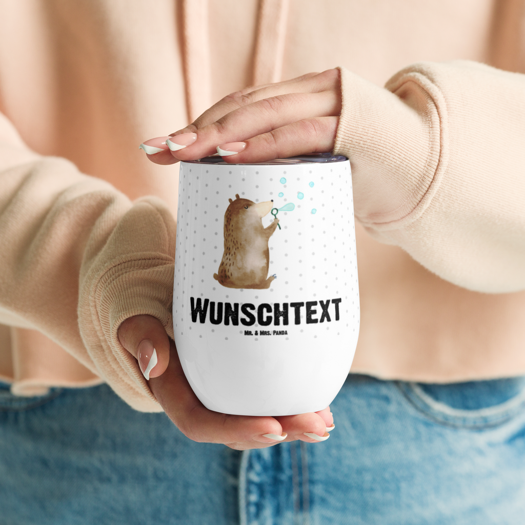 Personalisierter Weinbecher Bär Seifenblasen Personalisierter Weinbecher, Personalisierter Glühwein Becher, Heißgetränke, Personalisierter Trinkbecher, Personalisierter Weinkelch, Personalisiertes Weingläser, hochwertiger Weinbecher, Weinbecher Reisen, Weinbecher unterwegs, Personalisertes Sommerglas, mit Namen, Wunschtext, Personalisierung, selbst bedrucken, Personalisiertes Weinglas, Bär, Teddy, Teddybär, Seifenblasen Bär Lustig Sein Glücklich Traurig Happy