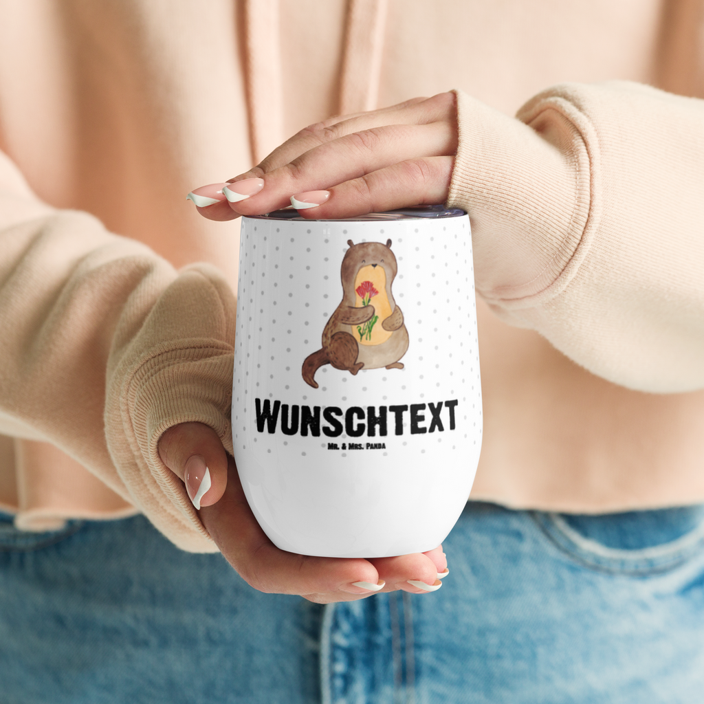 Personalisierter Weinbecher Otter Blumenstrauß Personalisierter Weinbecher, Personalisierter Glühwein Becher, Heißgetränke, Personalisierter Trinkbecher, Personalisierter Weinkelch, Personalisiertes Weingläser, hochwertiger Weinbecher, Weinbecher Reisen, Weinbecher unterwegs, Personalisertes Sommerglas, mit Namen, Wunschtext, Personalisierung, selbst bedrucken, Personalisiertes Weinglas, Otter, Fischotter, Seeotter, Otter Seeotter See Otter