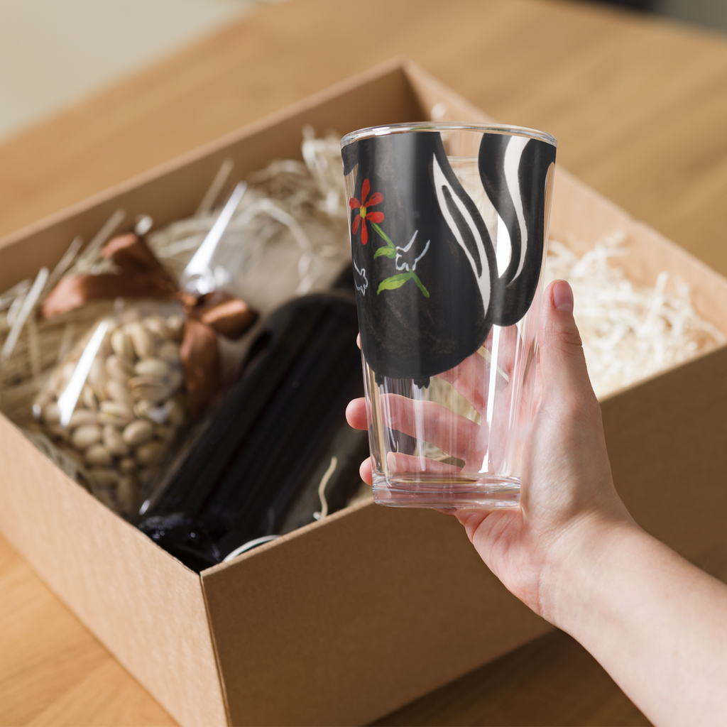 Personalisiertes Trinkglas Stinktier Blume Personalisiertes Trinkglas, Personalisiertes Glas, Personalisiertes Pint Glas, Personalisiertes Bierglas, Personalisiertes Cocktail Glas, Personalisiertes Wasserglas, Glas mit Namen, Glas selber bedrucken, Wunschtext, Selbst drucken, Wunschname, Stinktier, Skunk, Wildtier, Raubtier, Stinker, Stinki, Tagträumer, verträumt, Dreams, Träume