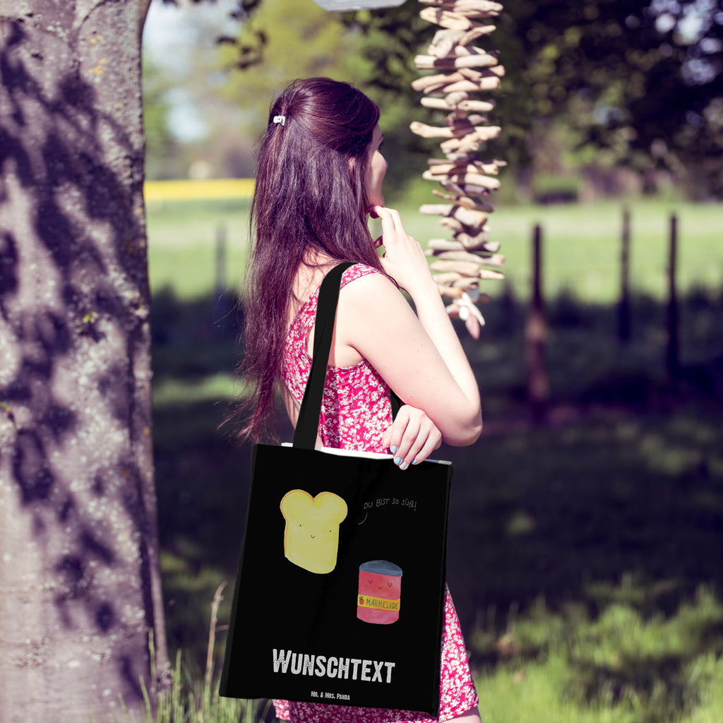 Personalisierte Tragetasche Toast & Marmelade Personalisierte Beuteltasche, Personalisierter Beutel, Personalisierte Einkaufstasche, Personalisierter Jutebeutel, Personalisierter Stoffbeutel, Tragetasche mit Namen, Einkaufstasche mit Namen, Stoffbeutel mit Namen, Personalisierte Tasche, Personalisierte Jutetasche, Personalisierte Kindergartentasche, Tiermotive, Gute Laune, lustige Sprüche, Tiere, Toast, Marmelade, Dreamteam, süße Postkarte, süß, Küche Deko, Küche Spruch, Frühstück Einladung, Brot, Toastbrot