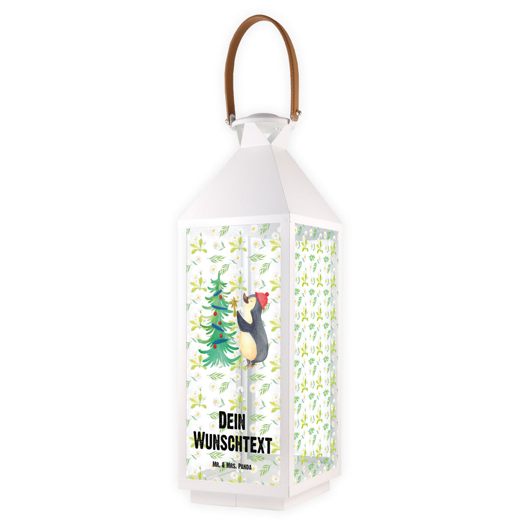 Personalisierte Deko Laterne Pinguin Weihnachtsbaum Gartenlampe, Gartenleuchte, Gartendekoration, Gartenlicht, Laterne  kleine Laternen, XXL Laternen, Laterne groß, Winter, Weihnachten, Weihnachtsdeko, Nikolaus, Advent, Heiligabend, Wintermotiv, Pinguin