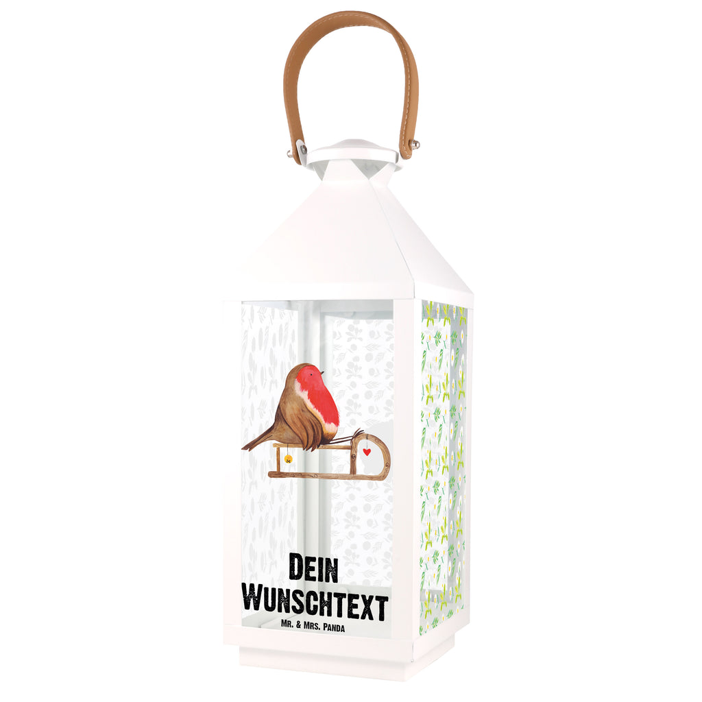 Personalisierte Deko Laterne Rotkehlchen Schlitten Gartenlampe, Gartenleuchte, Gartendekoration, Gartenlicht, Laterne  kleine Laternen, XXL Laternen, Laterne groß, Winter, Weihnachten, Weihnachtsdeko, Nikolaus, Advent, Heiligabend, Wintermotiv, Schlitten, Vogel