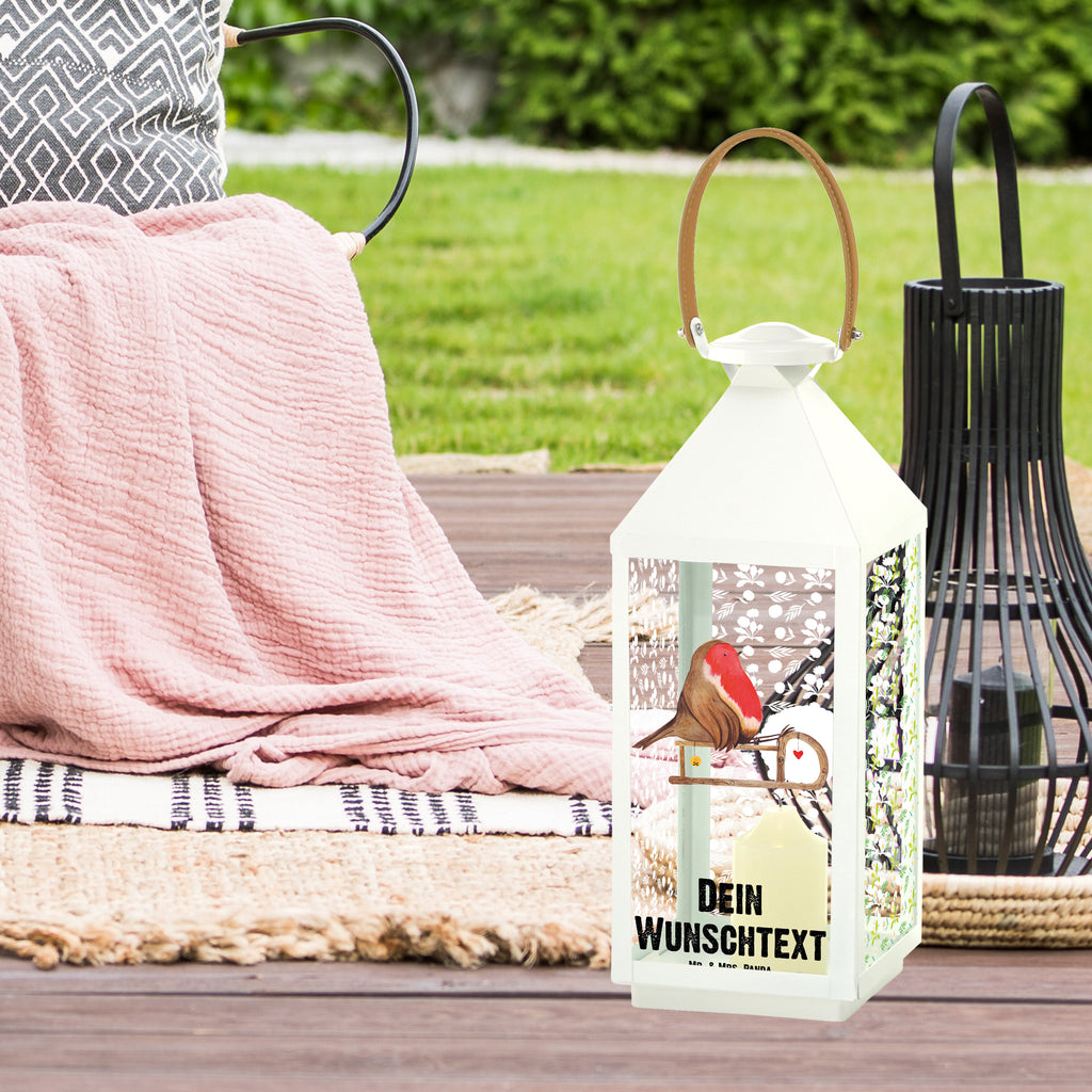 Personalisierte Deko Laterne Rotkehlchen Schlitten Gartenlampe, Gartenleuchte, Gartendekoration, Gartenlicht, Laterne  kleine Laternen, XXL Laternen, Laterne groß, Winter, Weihnachten, Weihnachtsdeko, Nikolaus, Advent, Heiligabend, Wintermotiv, Schlitten, Vogel