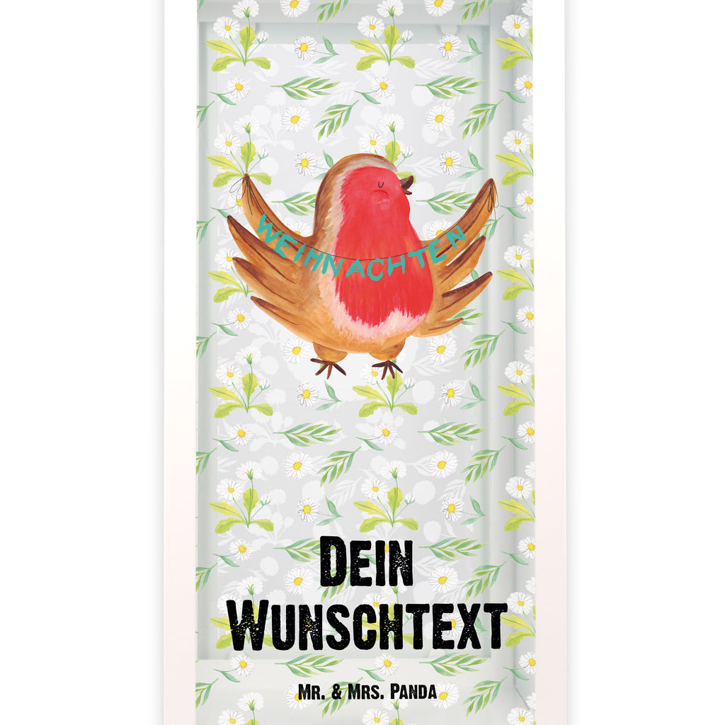 Personalisierte Deko Laterne Rotkehlchen Weihnachten Gartenlampe, Gartenleuchte, Gartendekoration, Gartenlicht, Laterne  kleine Laternen, XXL Laternen, Laterne groß, Winter, Weihnachten, Weihnachtsdeko, Nikolaus, Advent, Heiligabend, Wintermotiv, Frohe Weihnachten, Weihnachtsmotiv, Weihnachtsgruß, Vogel, xmas