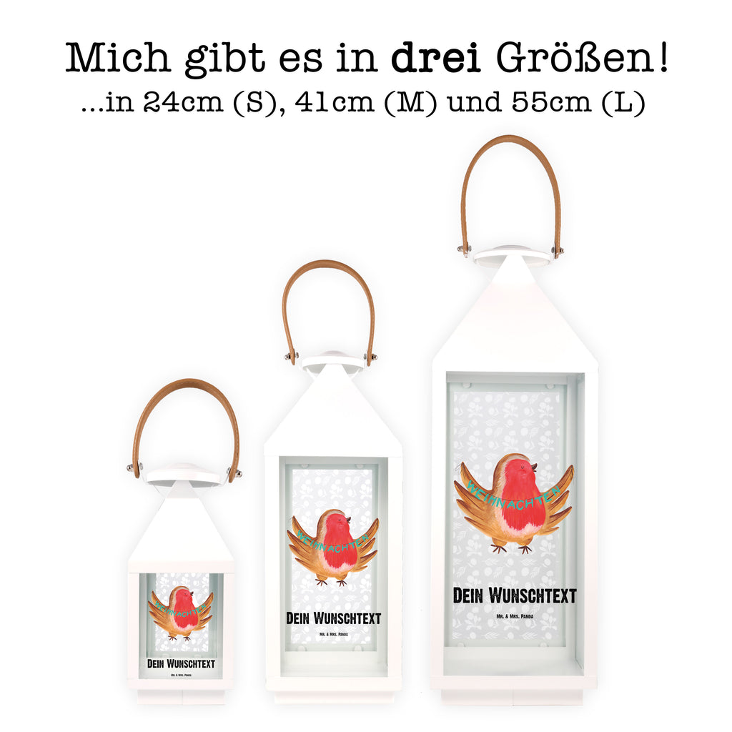 Personalisierte Deko Laterne Rotkehlchen Weihnachten Gartenlampe, Gartenleuchte, Gartendekoration, Gartenlicht, Laterne  kleine Laternen, XXL Laternen, Laterne groß, Winter, Weihnachten, Weihnachtsdeko, Nikolaus, Advent, Heiligabend, Wintermotiv, Frohe Weihnachten, Weihnachtsmotiv, Weihnachtsgruß, Vogel, xmas
