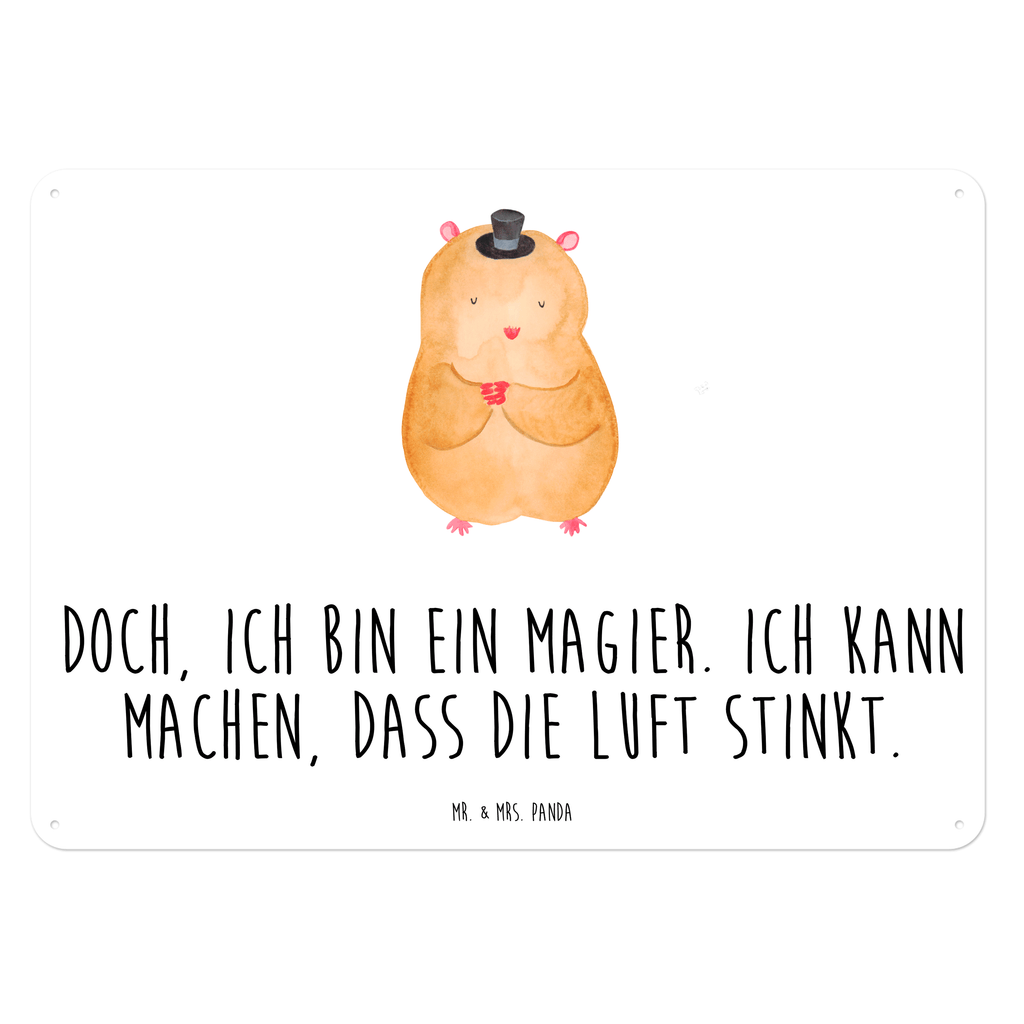 Blechschild Hamster mit Hut Blechschild, Metallschild, Geschenk Schild, Schild, Magnet-Metall-Schild, Deko Schild, Wandschild, Wand-Dekoration, Türschild, Tiermotive, Gute Laune, lustige Sprüche, Tiere, Hamster, Hut, Magier, Zylinder, Zwerghamster, Zauberer, Houdini