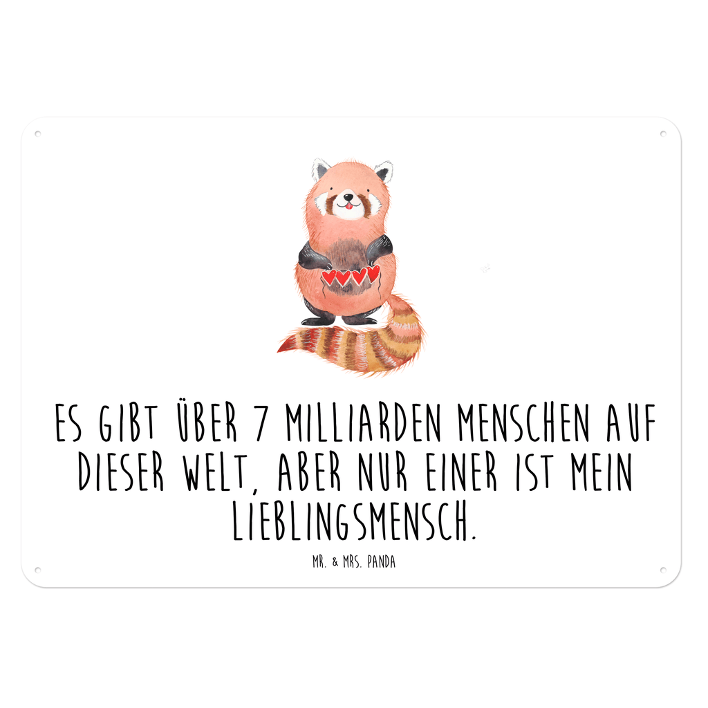 Blechschild Roter Panda Blechschild, Metallschild, Geschenk Schild, Schild, Magnet-Metall-Schild, Deko Schild, Wandschild, Wand-Dekoration, Türschild, Tiermotive, Gute Laune, lustige Sprüche, Tiere, Panda, Liebe, Rot, Herz, Liebling, Lieblingsmensch