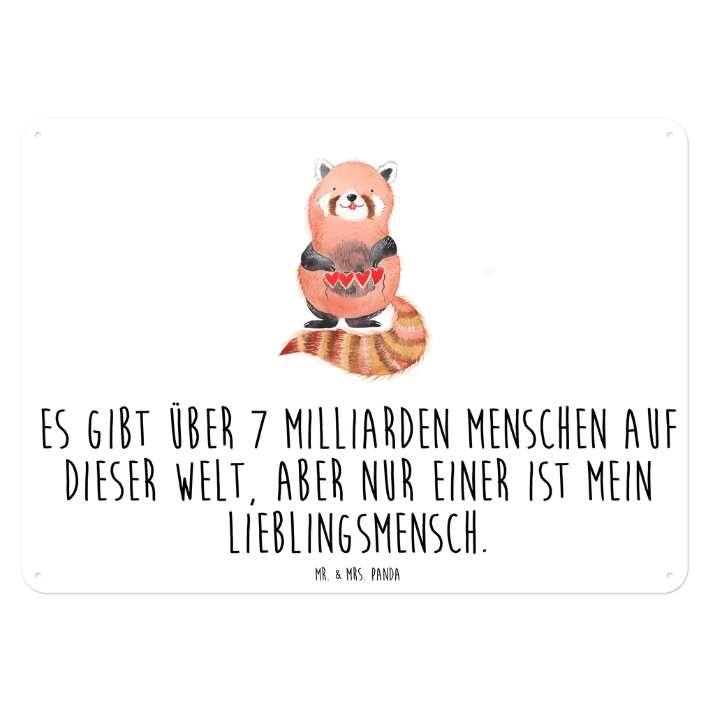 Blechschild Roter Panda Blechschild, Metallschild, Geschenk Schild, Schild, Magnet-Metall-Schild, Deko Schild, Wandschild, Wand-Dekoration, Türschild, Tiermotive, Gute Laune, lustige Sprüche, Tiere, Panda, Liebe, Rot, Herz, Liebling, Lieblingsmensch