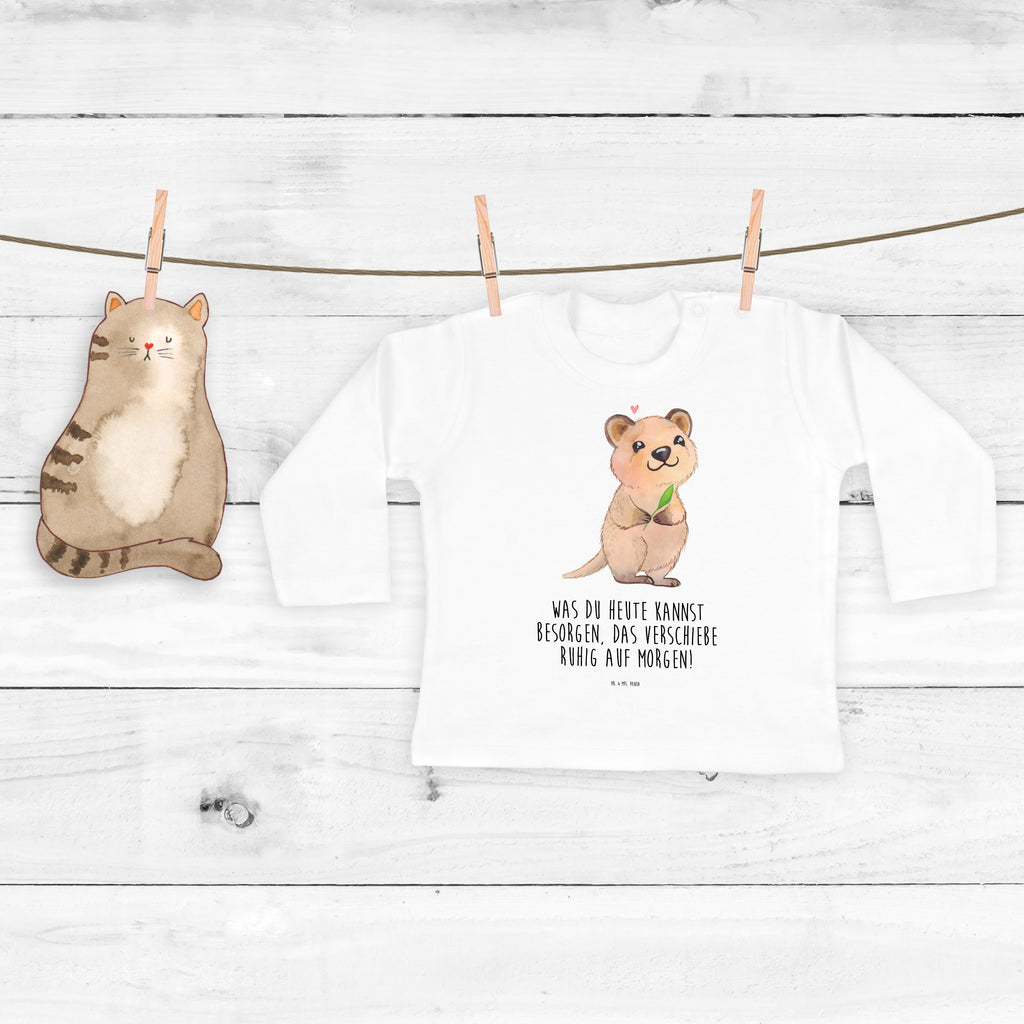 3-6 Monate Baby Longsleeve Quokka Happy Mädchen, Jungen, Baby, Langarm, Bio, Kleidung, Tiermotive, Gute Laune, lustige Sprüche, Tiere, Quokka, Verschieben, Aufschieberitis, Lustiger Spruch, Niedliches Tier, Dinge erledigen