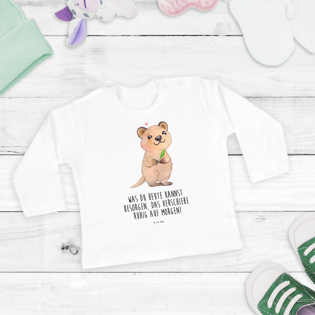 3-6 Monate Baby Longsleeve Quokka Happy Mädchen, Jungen, Baby, Langarm, Bio, Kleidung, Tiermotive, Gute Laune, lustige Sprüche, Tiere, Quokka, Verschieben, Aufschieberitis, Lustiger Spruch, Niedliches Tier, Dinge erledigen