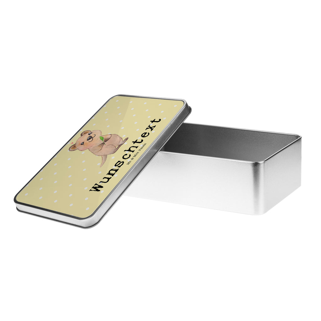 Personalisierte Metalldose Quokka Happy Personalisierte Metalldose, Dose mit Namen, Namensdose, Kiste mit Namen, Namenskiste, Tiermotive, Gute Laune, lustige Sprüche, Tiere, Quokka, Verschieben, Aufschieberitis, Lustiger Spruch, Niedliches Tier, Dinge erledigen