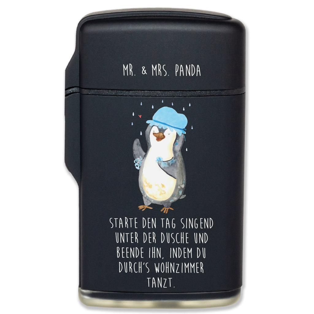 Feuerzeug Pinguin duscht Pinguin, Pinguine, Dusche, duschen, Lebensmotto, Motivation, Neustart, Neuanfang, glücklich sein