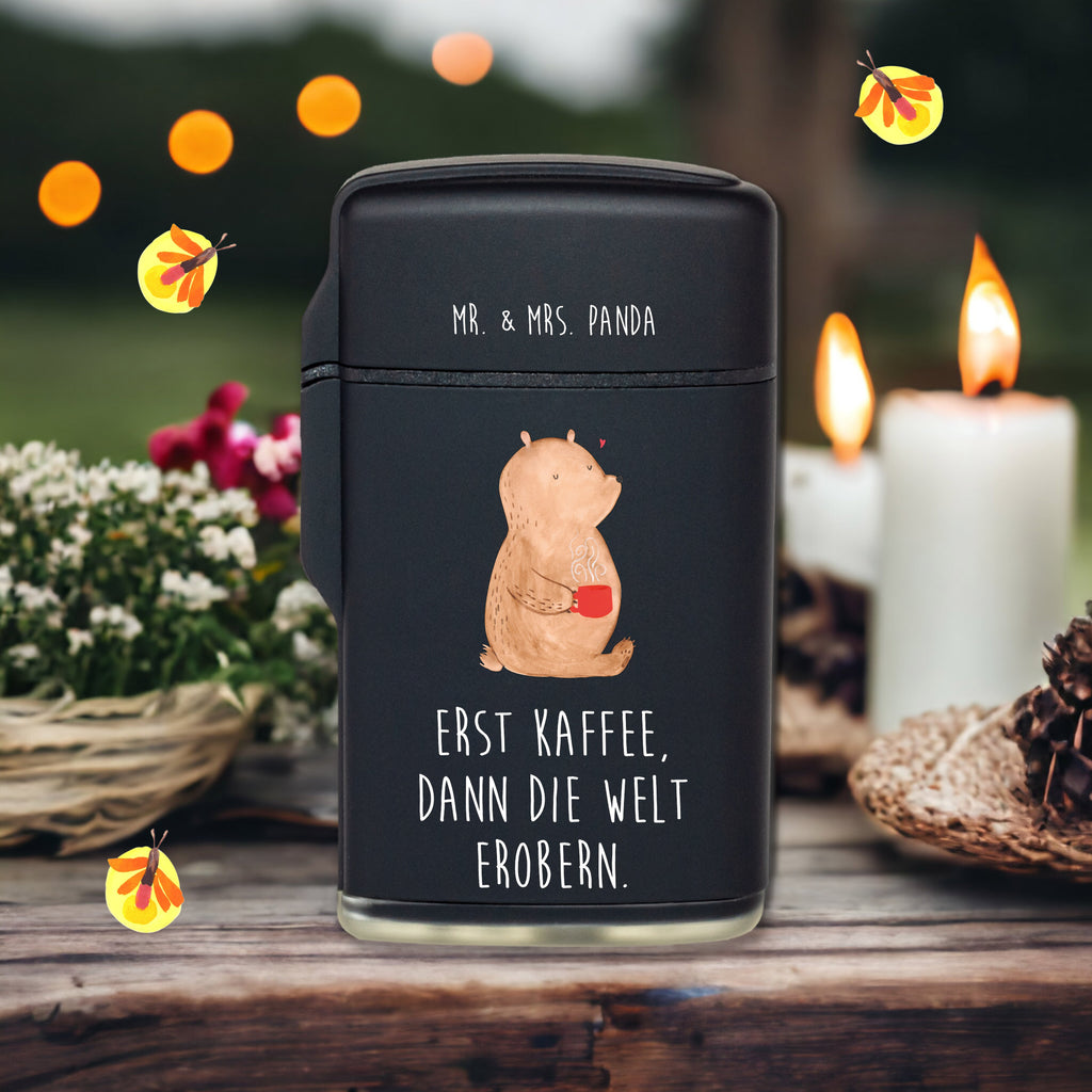 Feuerzeug Bär Kaffee Bär, Teddy, Teddybär, Kaffee, Coffee, Bären, guten Morgen, Morgenroutine, Welt erobern, Welt retten, Motivation