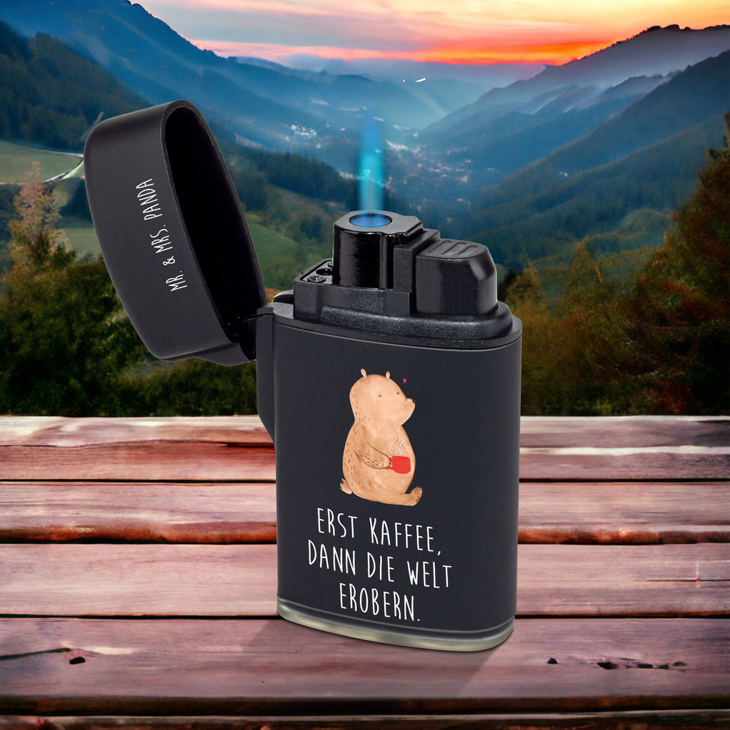 Feuerzeug Bär Kaffee Bär, Teddy, Teddybär, Kaffee, Coffee, Bären, guten Morgen, Morgenroutine, Welt erobern, Welt retten, Motivation