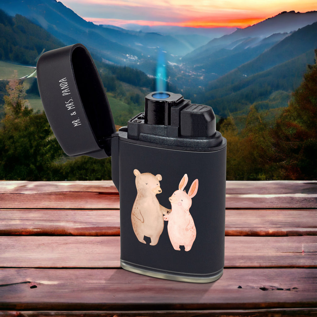 Feuerzeug Bär Hase Umarmen Liebe, Partner, Freund, Freundin, Ehemann, Ehefrau, Heiraten, Verlobung, Heiratsantrag, Liebesgeschenk, Jahrestag, Hocheitstag, Freunde, bester Freund, Hase, Bär, Bärchen, best friends
