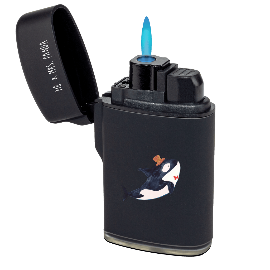 Feuerzeug Orca Zylinder Meerestiere, Meer, Urlaub, Narwal, Glitter, Konfetti, Glitzer, Geburtstag, Feier, Fete, Fest, Glückwunsch, Orca