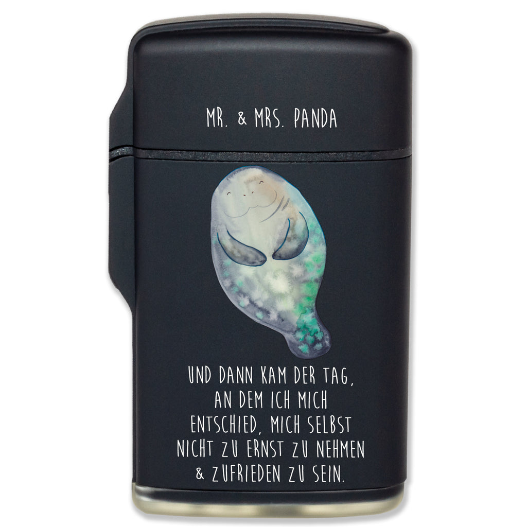 Feuerzeug Seekuh happy Meerestiere, Meer, Urlaub, Seekuh, Seekühe, Selbstliebe, Respekt, Neuanfang, Neustart, Achtsamkeit, Zufrieden, Liebeskummer, Freundin