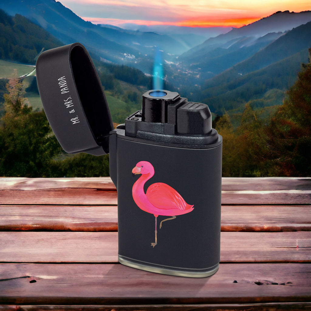 Feuerzeug Flamingo classic Flamingo, Einzigartig, Selbstliebe, Stolz, ich, für mich, Spruch, Freundin, Freundinnen, Außenseiter, Sohn, Tochter, Geschwister