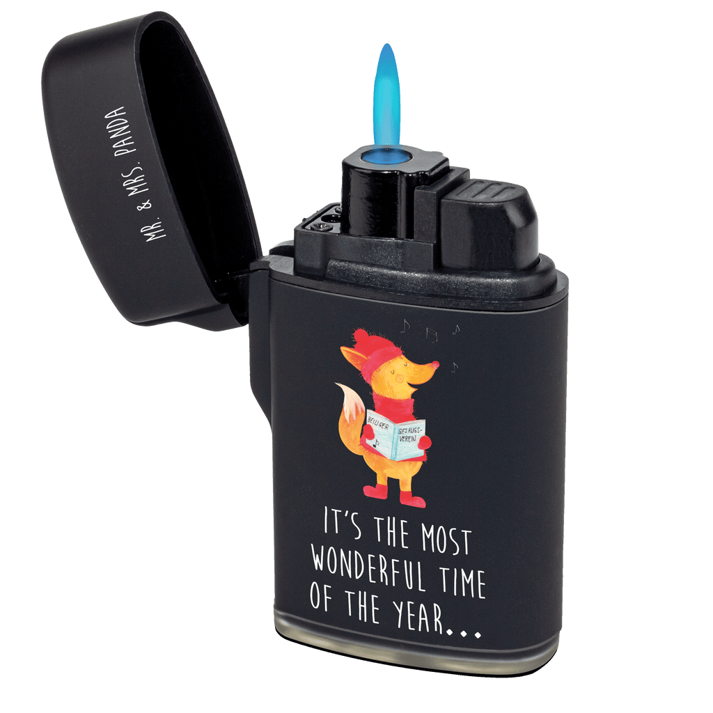 Feuerzeug Fuchs Sänger Winter, Weihnachten, Weihnachtsdeko, Nikolaus, Advent, Heiligabend, Wintermotiv, Fuchs, Füchse, Sänger, Geschenk Sänger, Singen, Weihnachtslieder