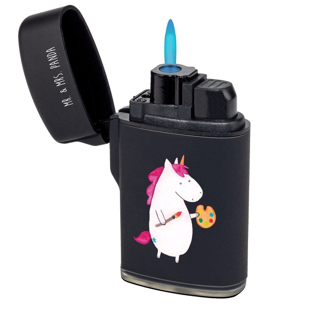 Feuerzeug Einhorn Künstler Einhorn, Einhörner, Einhorn Deko, Pegasus, Unicorn, Englisch, Künstler, Artist, Malen, Zeichnen, Welt, Farbe, Stift, Pinsel, Geschenk, Maler