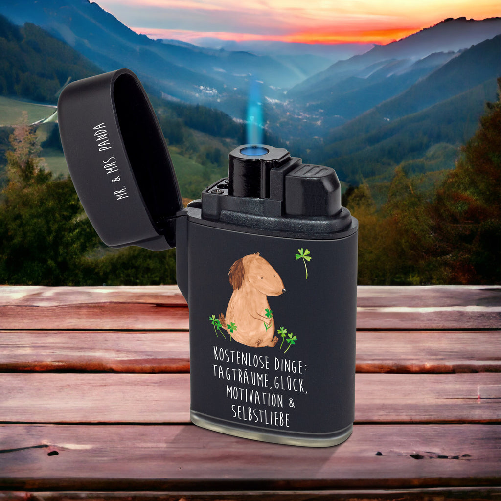 Feuerzeug Hund Kleeblatt Hund, Hundemotiv, Haustier, Hunderasse, Tierliebhaber, Hundebesitzer, Sprüche, Kleeblatt, Glück, Tagträume, Motivation, Neuanfang, Geschenk, Glücksbringer, Selbstliebe, Achtsamkeit