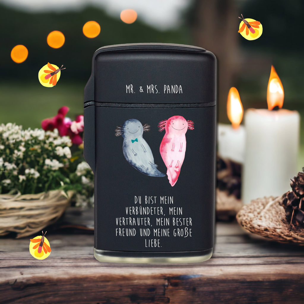 Feuerzeug Axolotl Axel+Lotte Axolotl, Molch, Axolot, Schwanzlurch, Lurch, Lurche, Liebe, große Liebe, Liebesbeweis, Freund, Verlobter, Ehemann, Jahrestag, Valentinstag