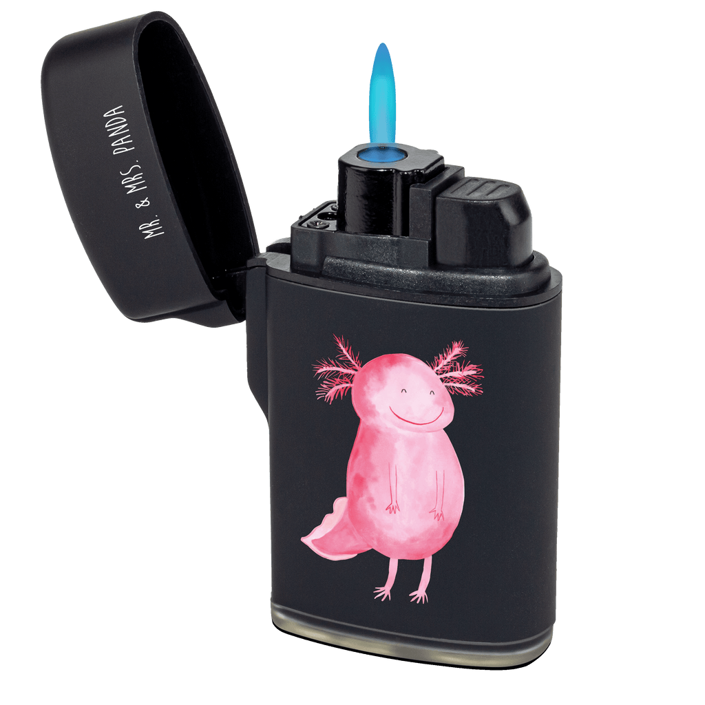 Feuerzeug Axolotl glücklich Axolotl, Molch, Axolot, Schwanzlurch, Lurch, Lurche, Motivation, gute Laune